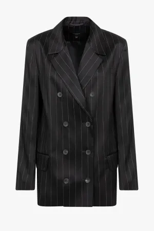 Harper blazer | Pinstriped - Virgin wool & silk blend