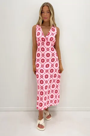 Haven Midi Dress Strawberry Delight