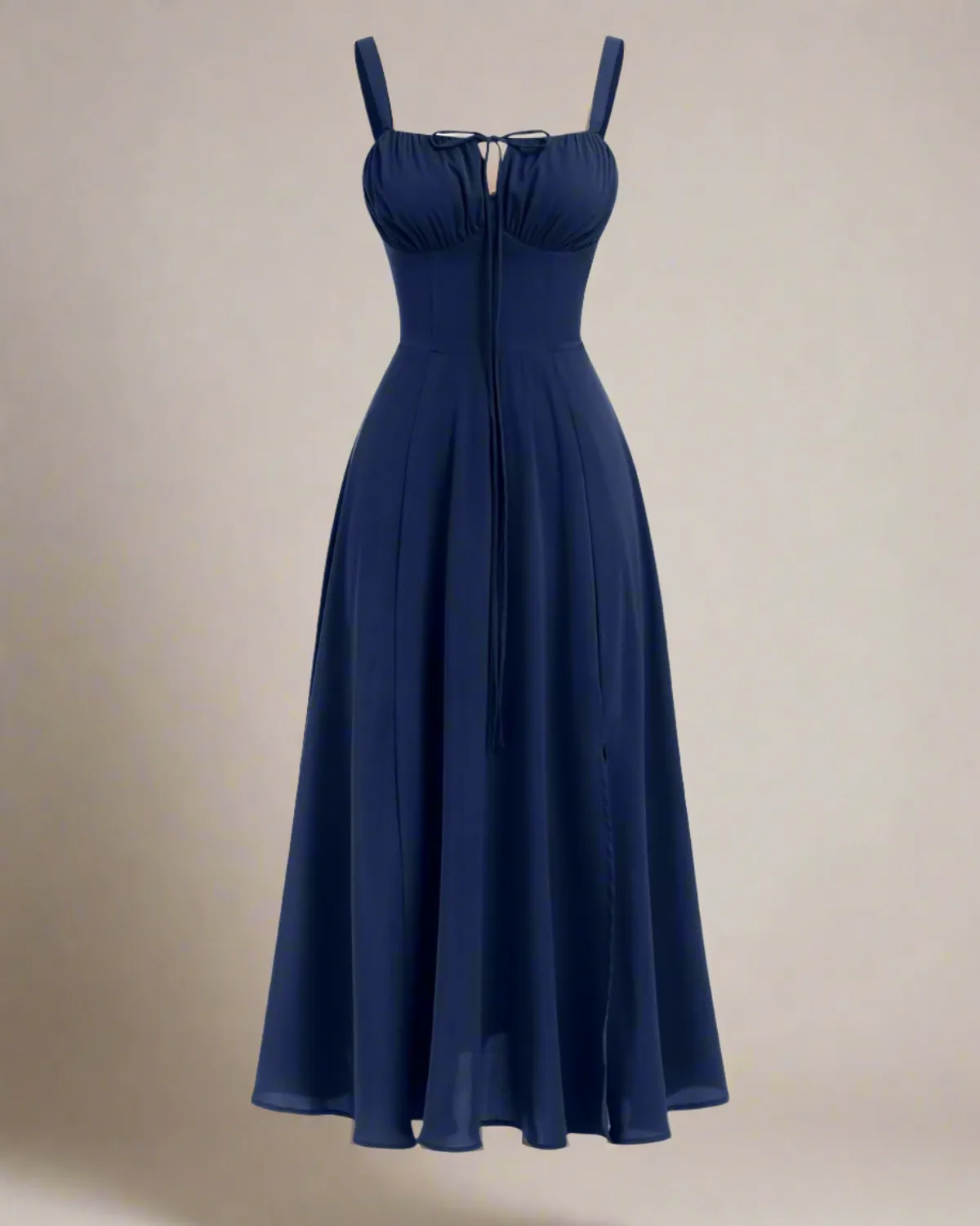 Heidi Navy Midi Corset Sun Dress