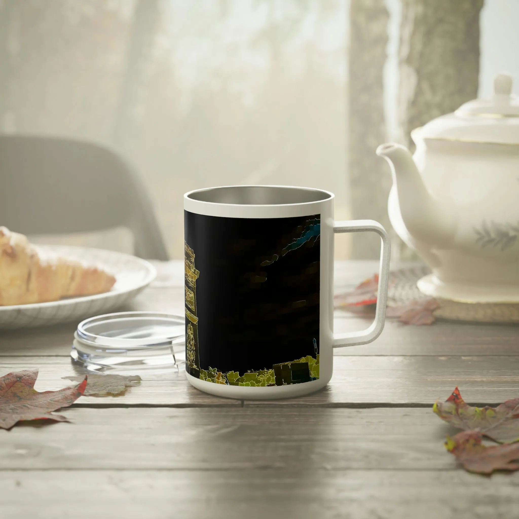 Insulated Coffee Mug, 10oz ...  L'Arc de Triomphe ... 'Barbara Joan Bonnell-Holt Photo' ... Circa 1972 ... Oringinal Works ...