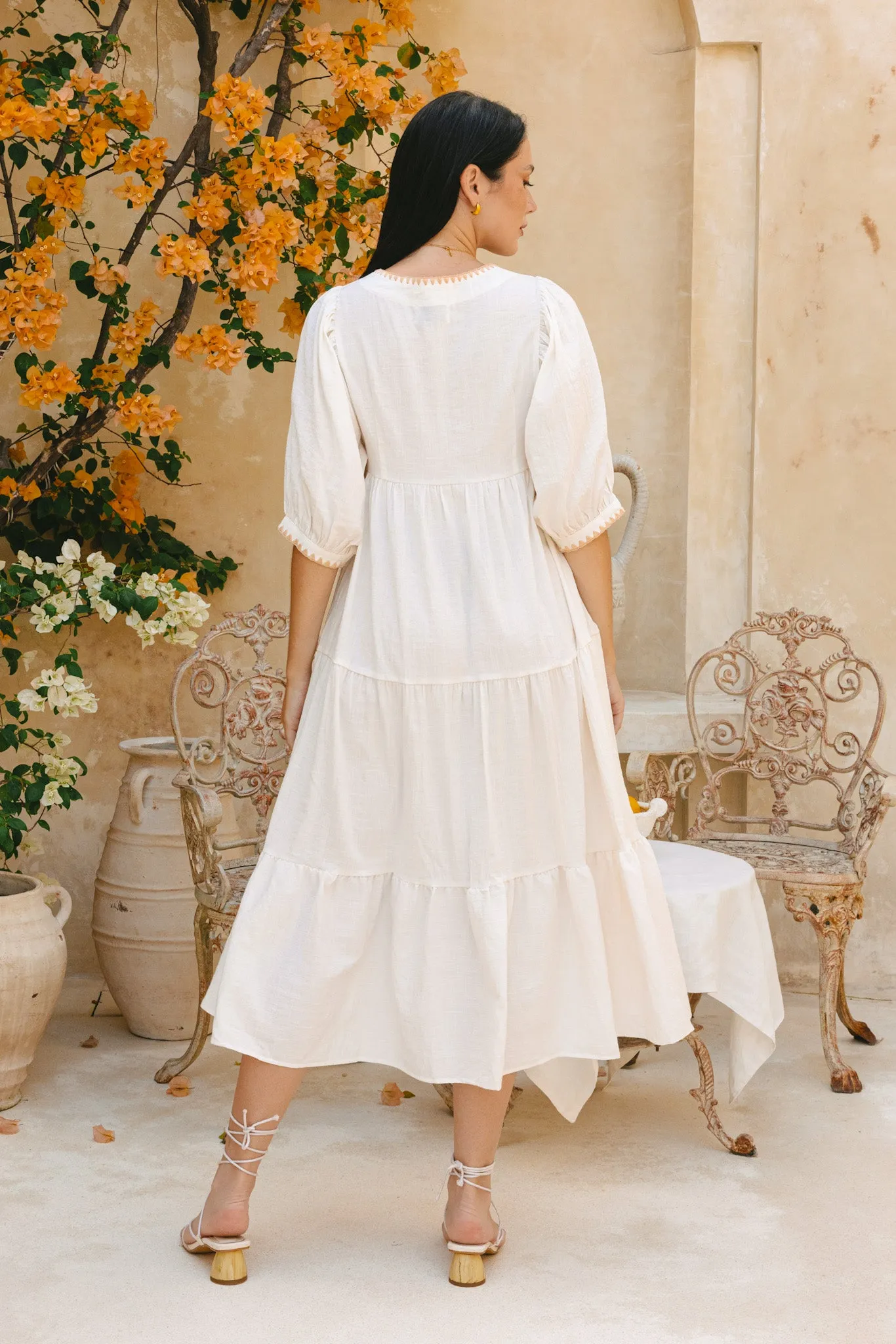 Irene White Midi Dress