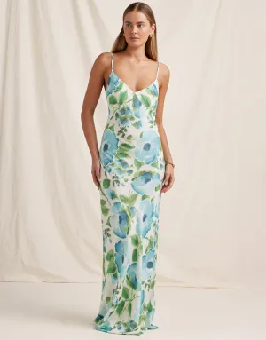 Isles Slip Maxi Dress - Watercolour