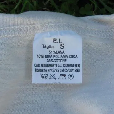 Italian 51% Wool Long Sleeve Top. New. Ivory.