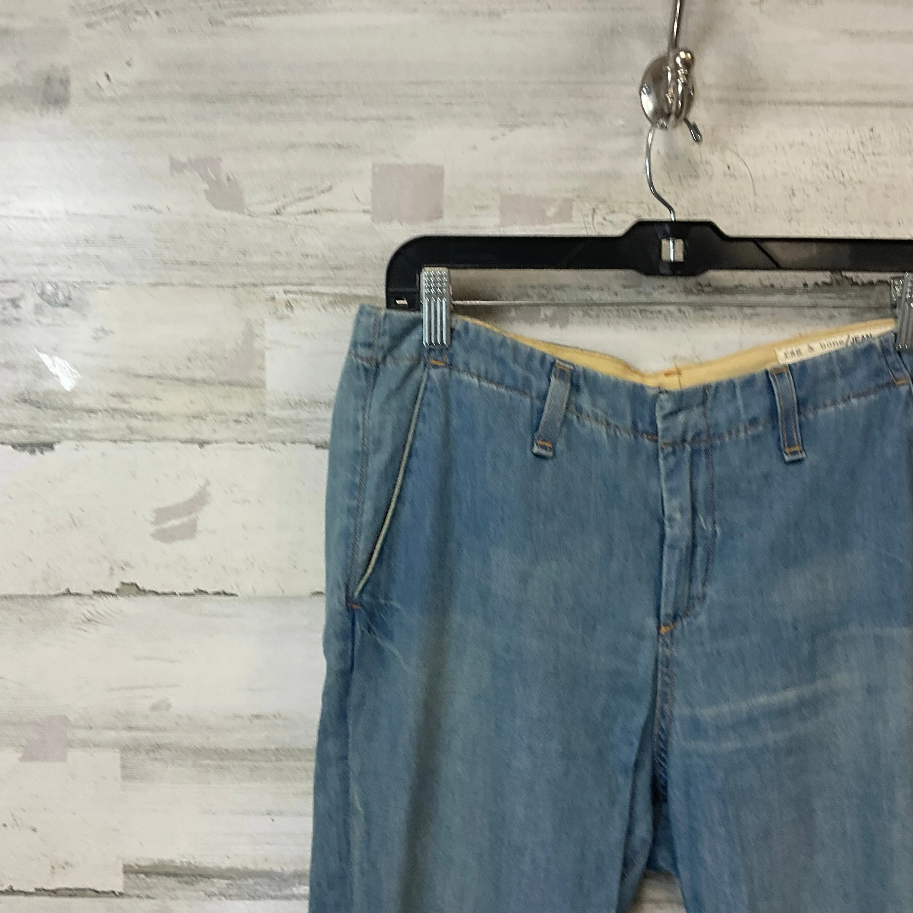 Jeans Straight By Rag & Bones Jeans In Blue Denim, Size: 8