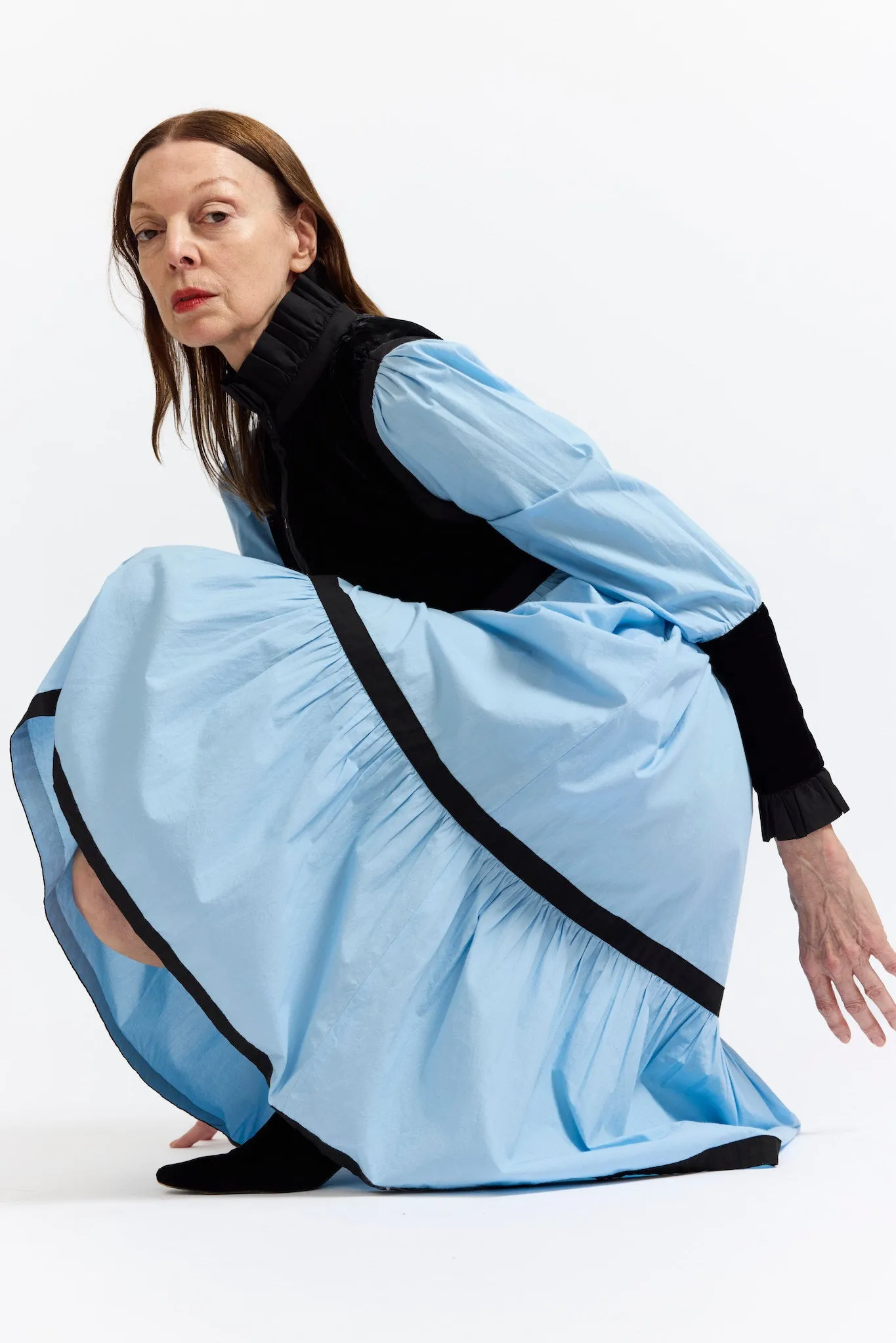 Kavita Dress in Powder Blue Cotton