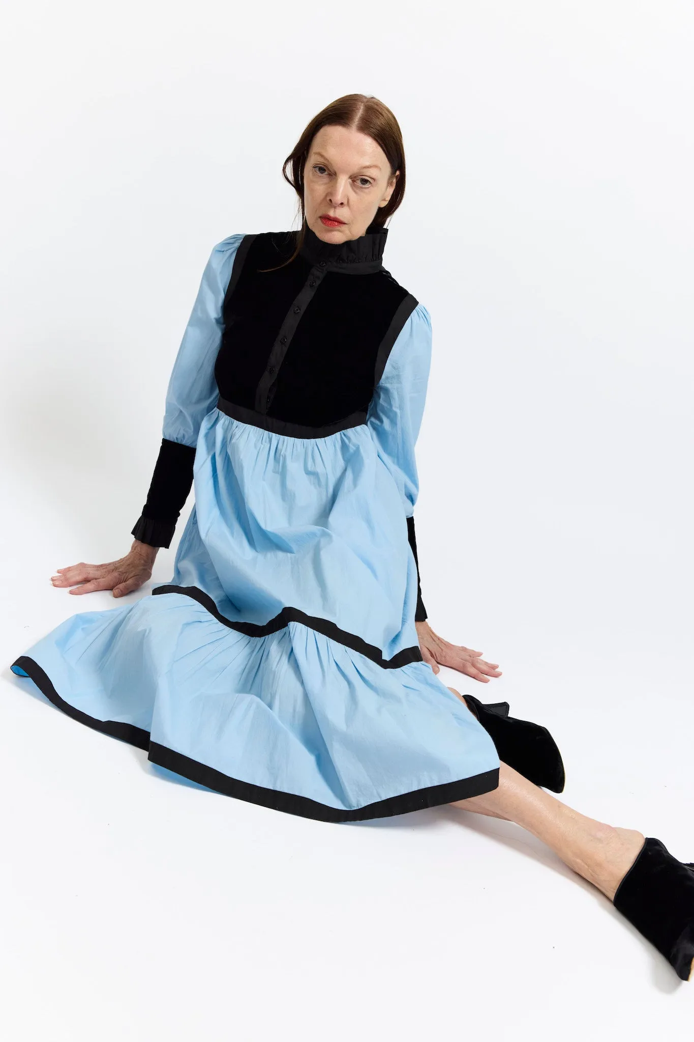 Kavita Dress in Powder Blue Cotton