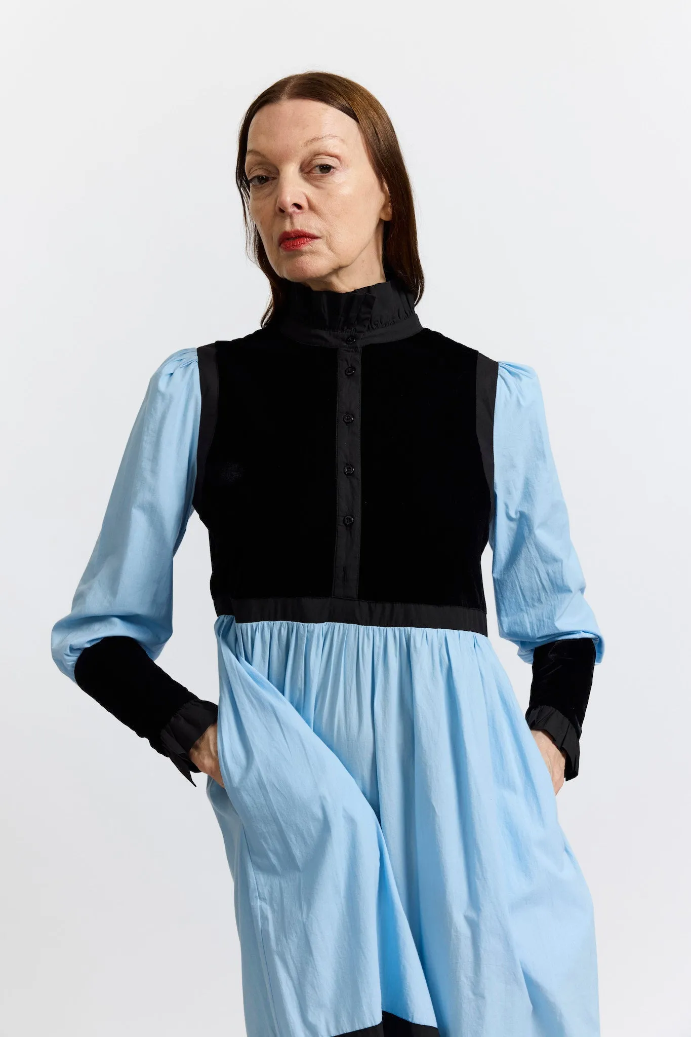 Kavita Dress in Powder Blue Cotton