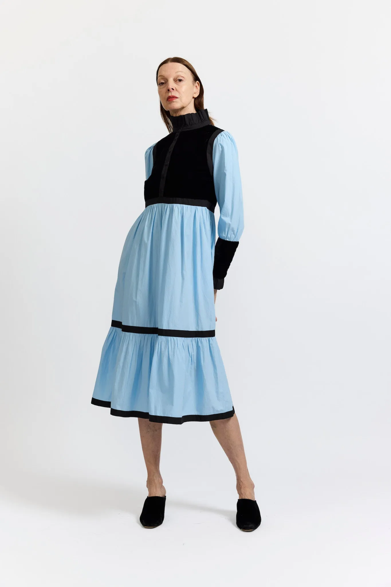 Kavita Dress in Powder Blue Cotton