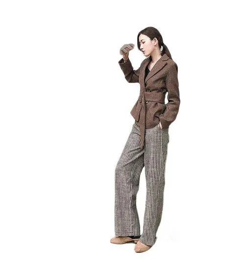 Limited edition vintage inspired high fashion brown work cocktail wool blazer
