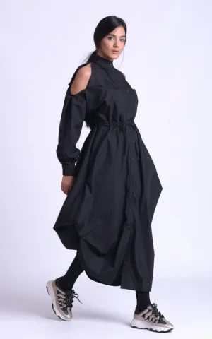 Long Black Dress With Open Shoulders