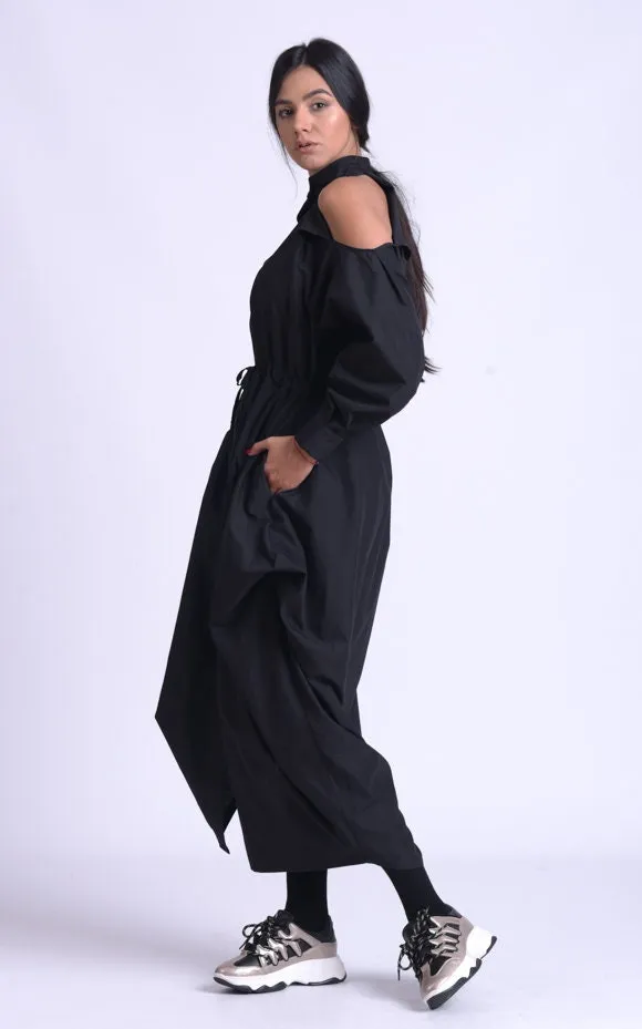 Long Black Dress With Open Shoulders