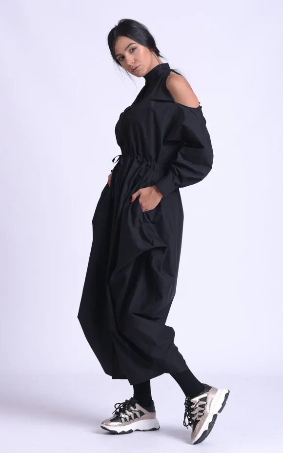Long Black Dress With Open Shoulders