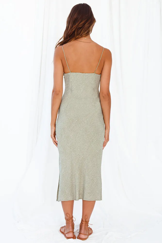 Maluku Islands Midi Dress Olive