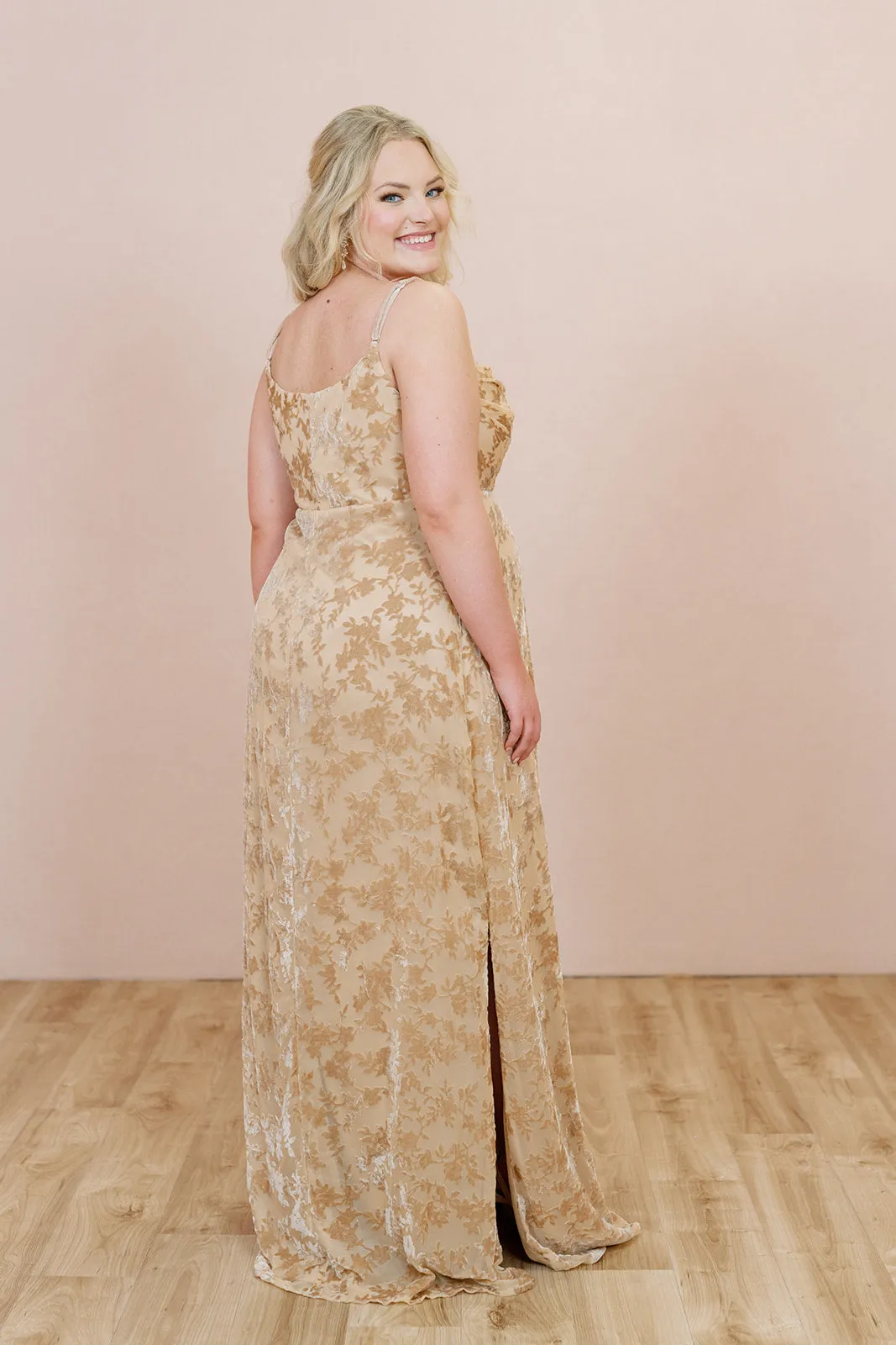 Maternity Skye Floral Burnout Velvet Dress | Made To Order