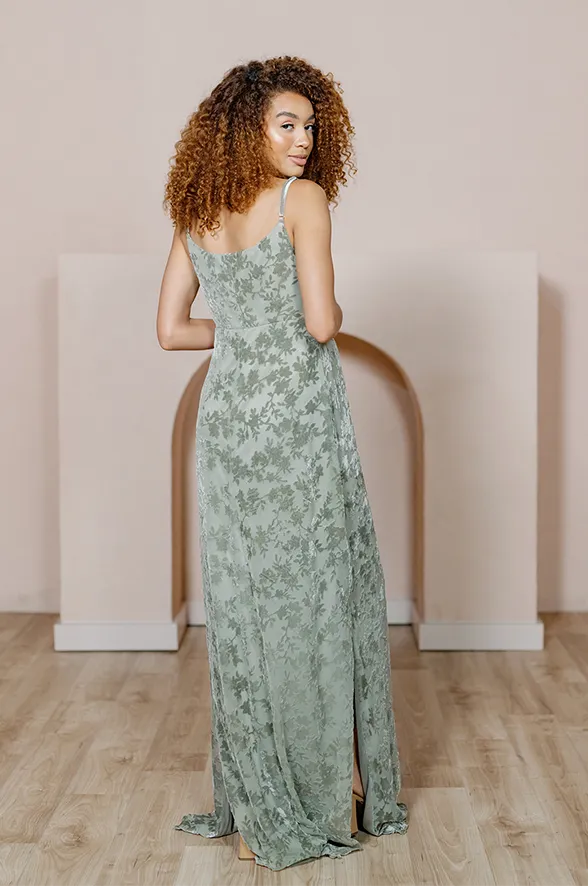 Maternity Skye Floral Burnout Velvet Dress | Made To Order