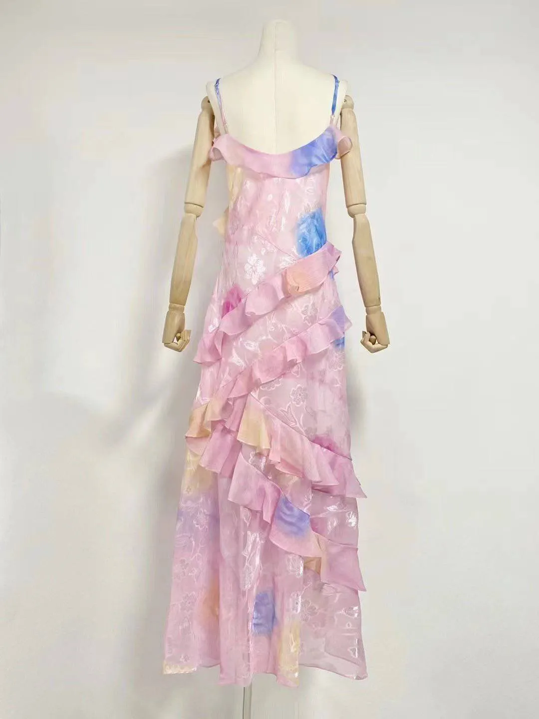 Mia Floral Chiffon Ruffle Maxi Dress