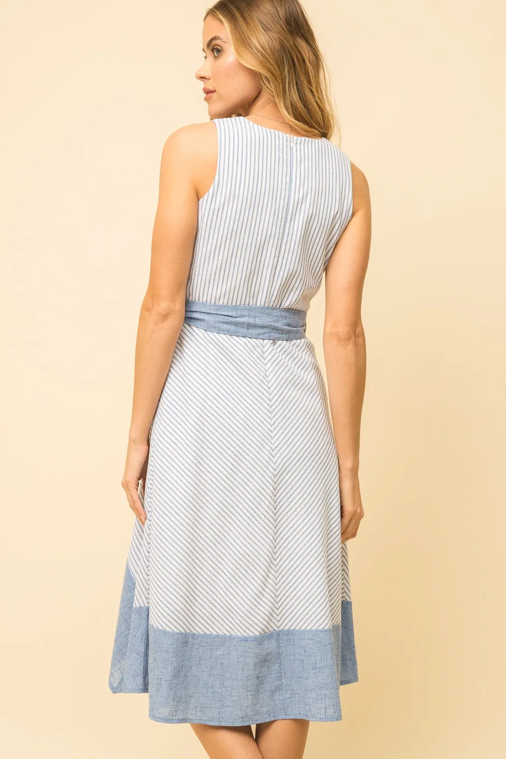 Mystree Striped Sleeveless Dress