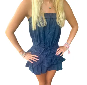 Navy Blue Piper Corduroy Romper: Your Ultimate Game Day Ensemble!
