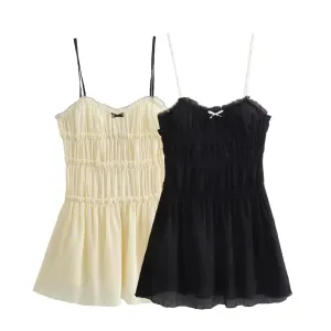 New Women's Casual Slim Fit Mini Dress with Bow Decoration