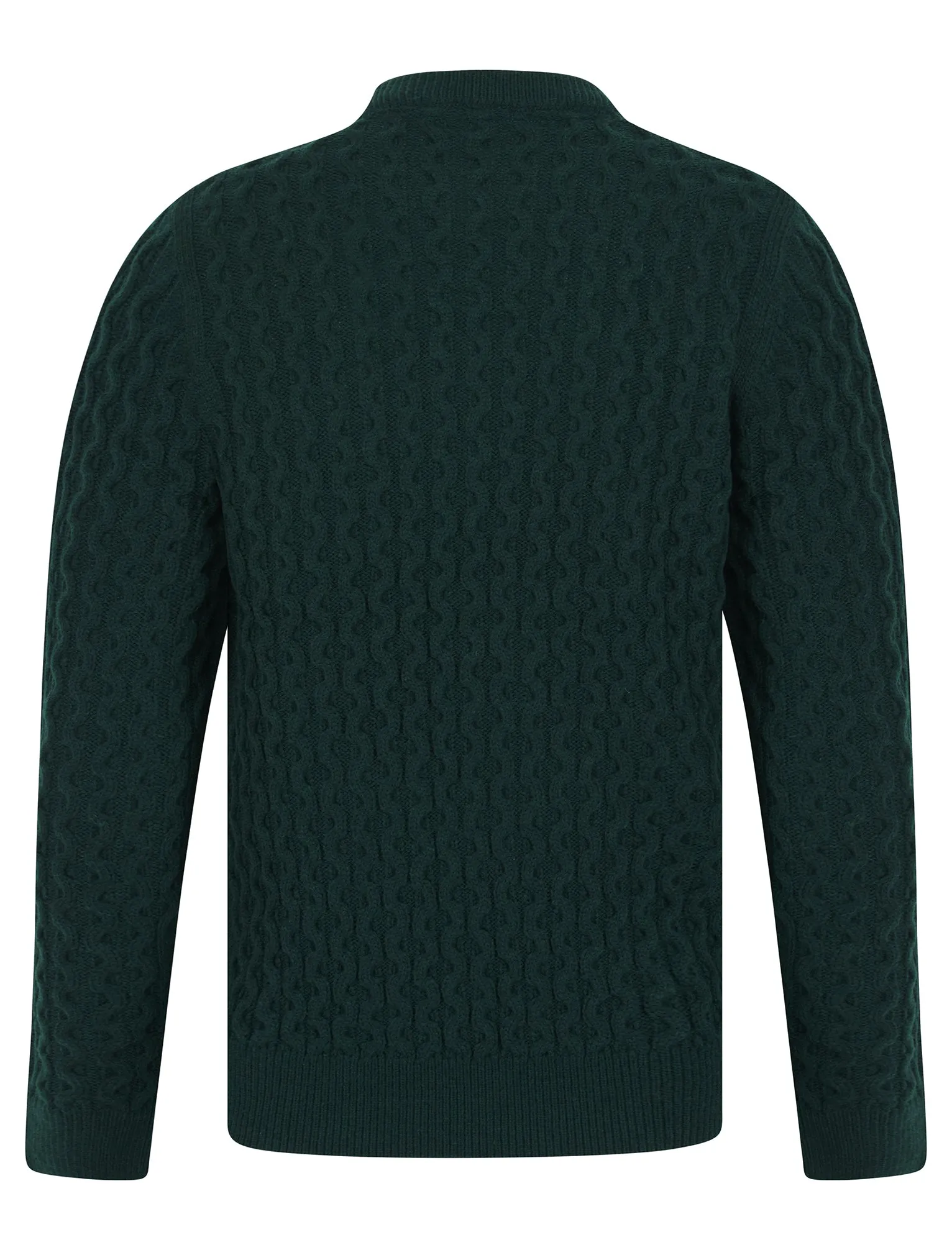 Nonso Wool Blend Chunky Cable Knitted Jumper in Evergreen - Tokyo Laundry