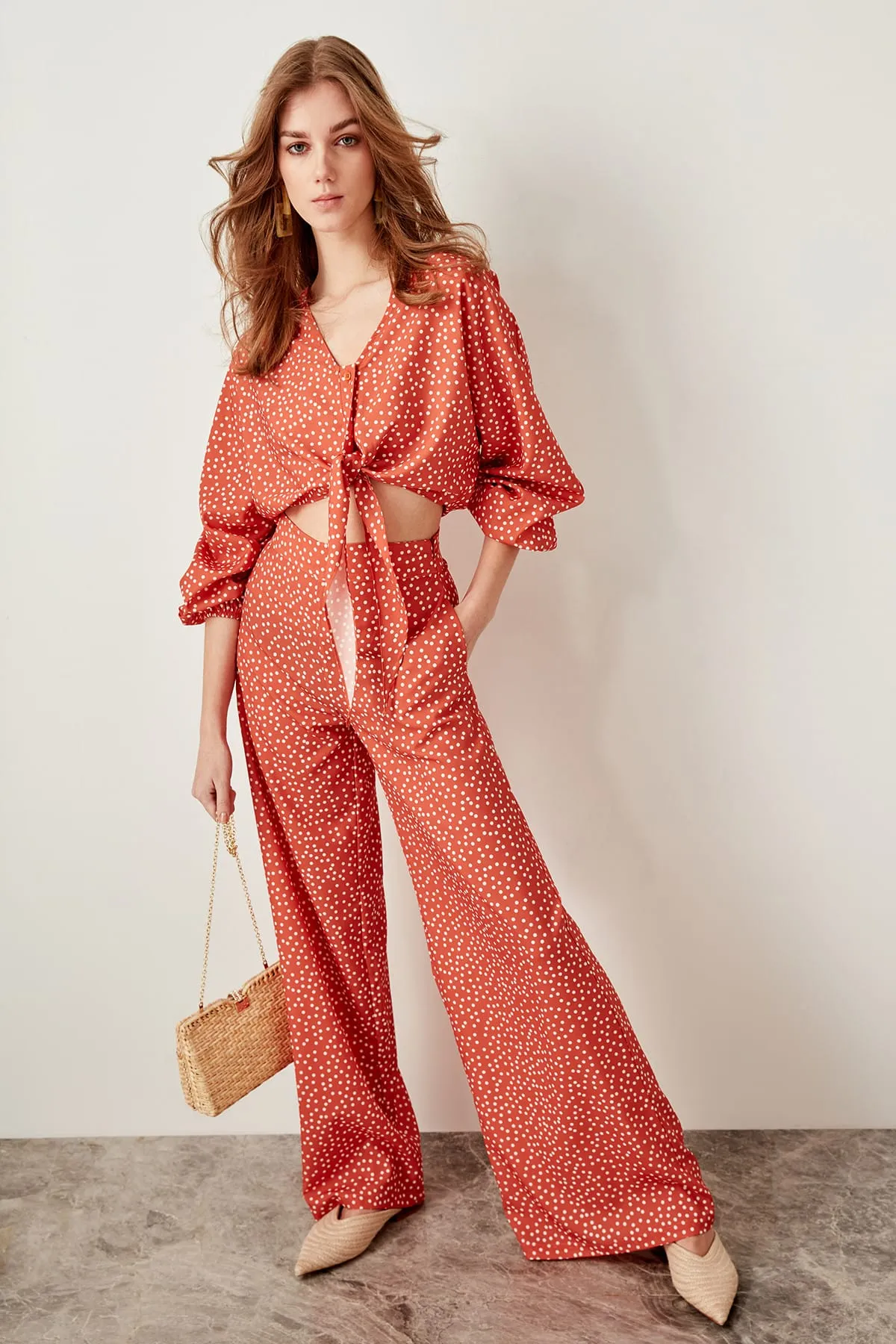 Orange Polka Playsuit