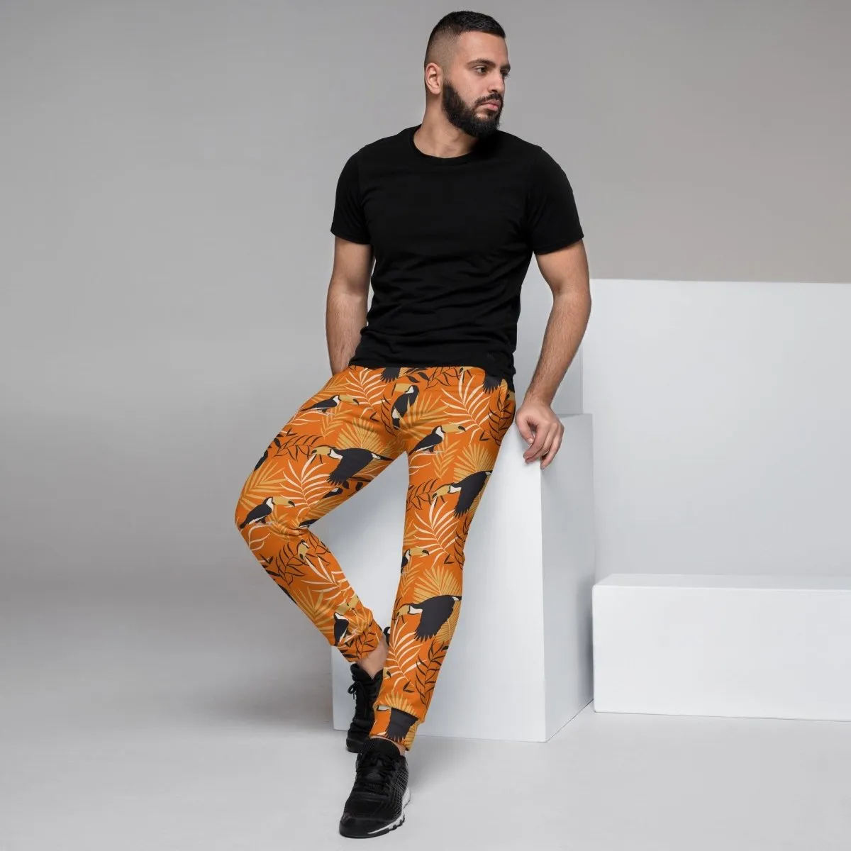 Orange Tropical Toucan Men's Street Joggers