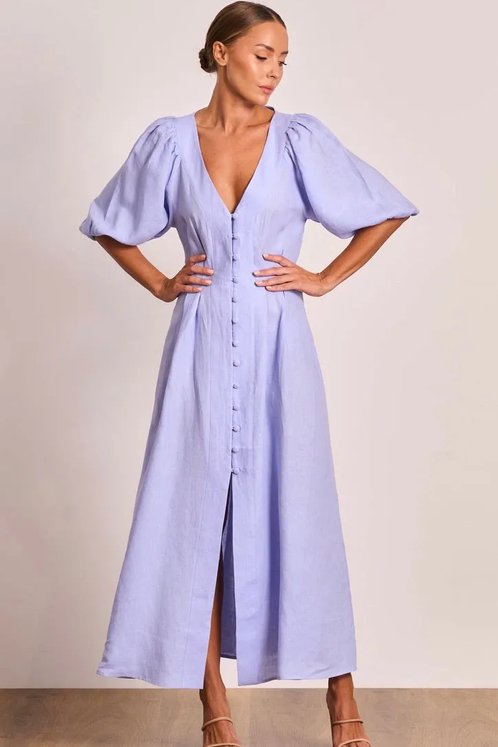 Pasduchas Meadows Button Midi Dress - Jacaranda