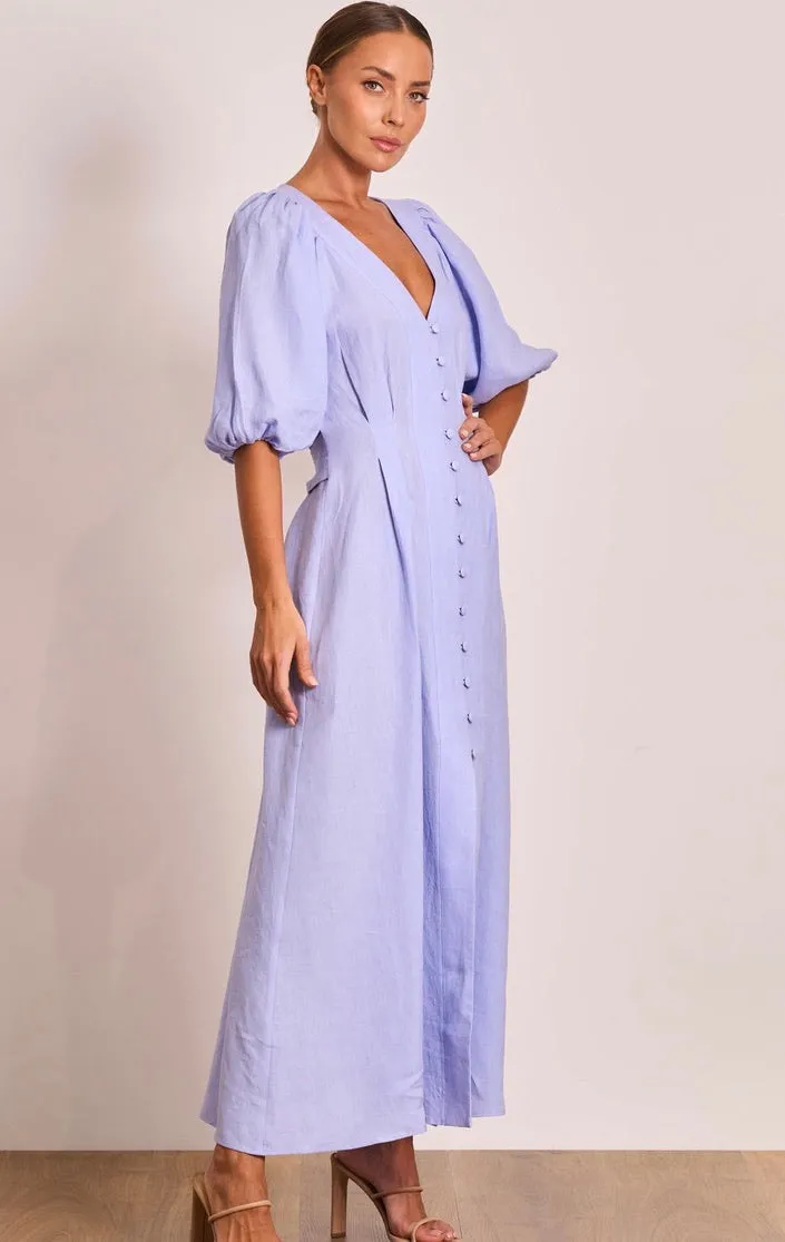 Pasduchas Meadows Button Midi Dress - Jacaranda