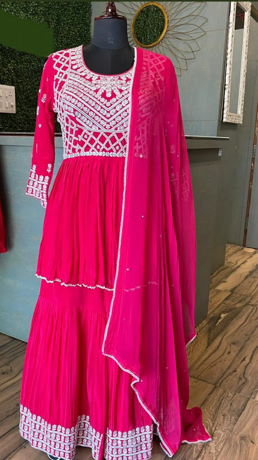 Pink peplum kurta styled dress