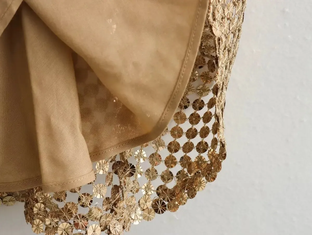Pre Order:  Gold Sequins Midi Party Dress