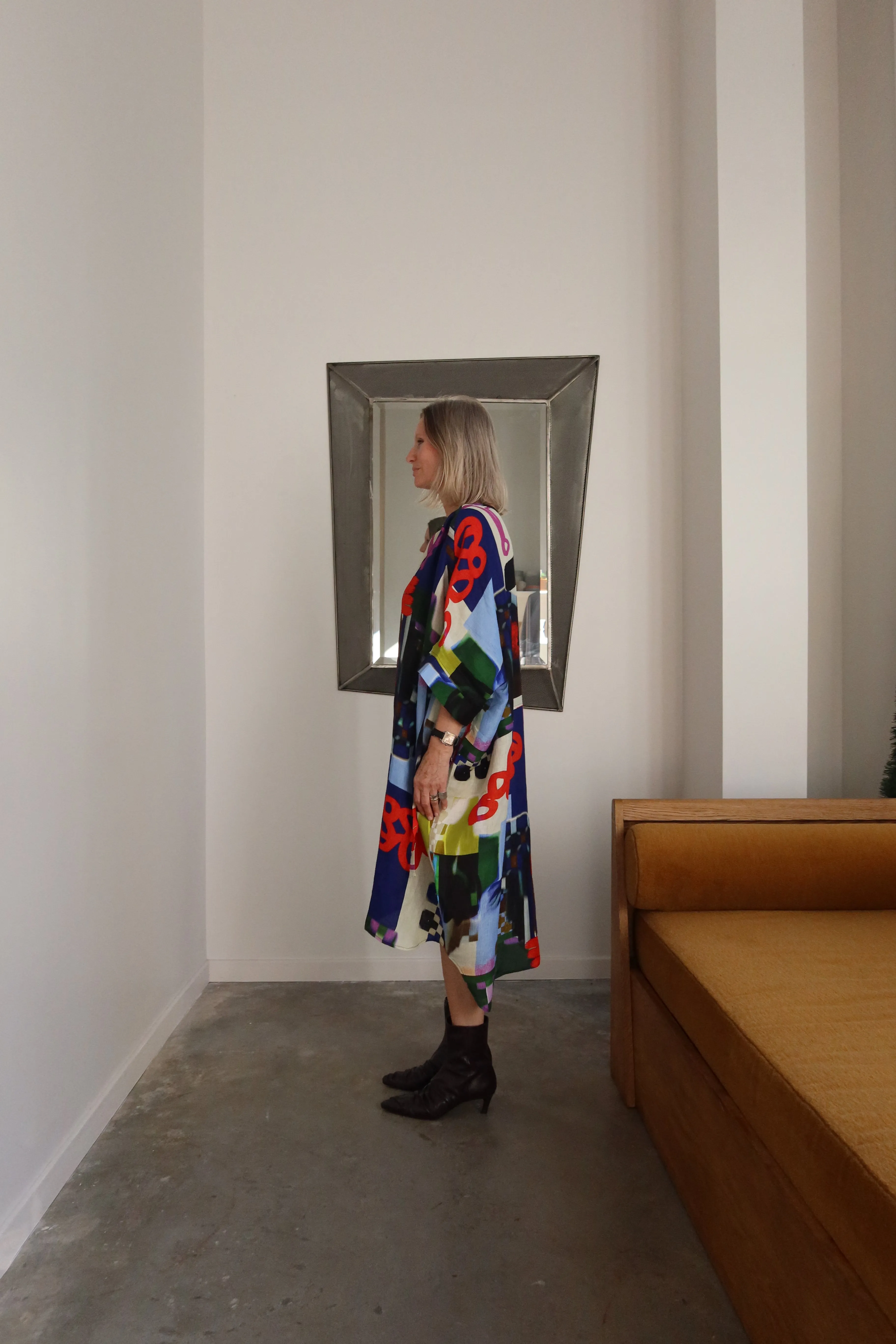 Renew Silk Abstract Print Dress