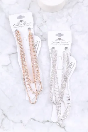 RHINESTONE DOT DESIGN 3 LAYER ANKLET