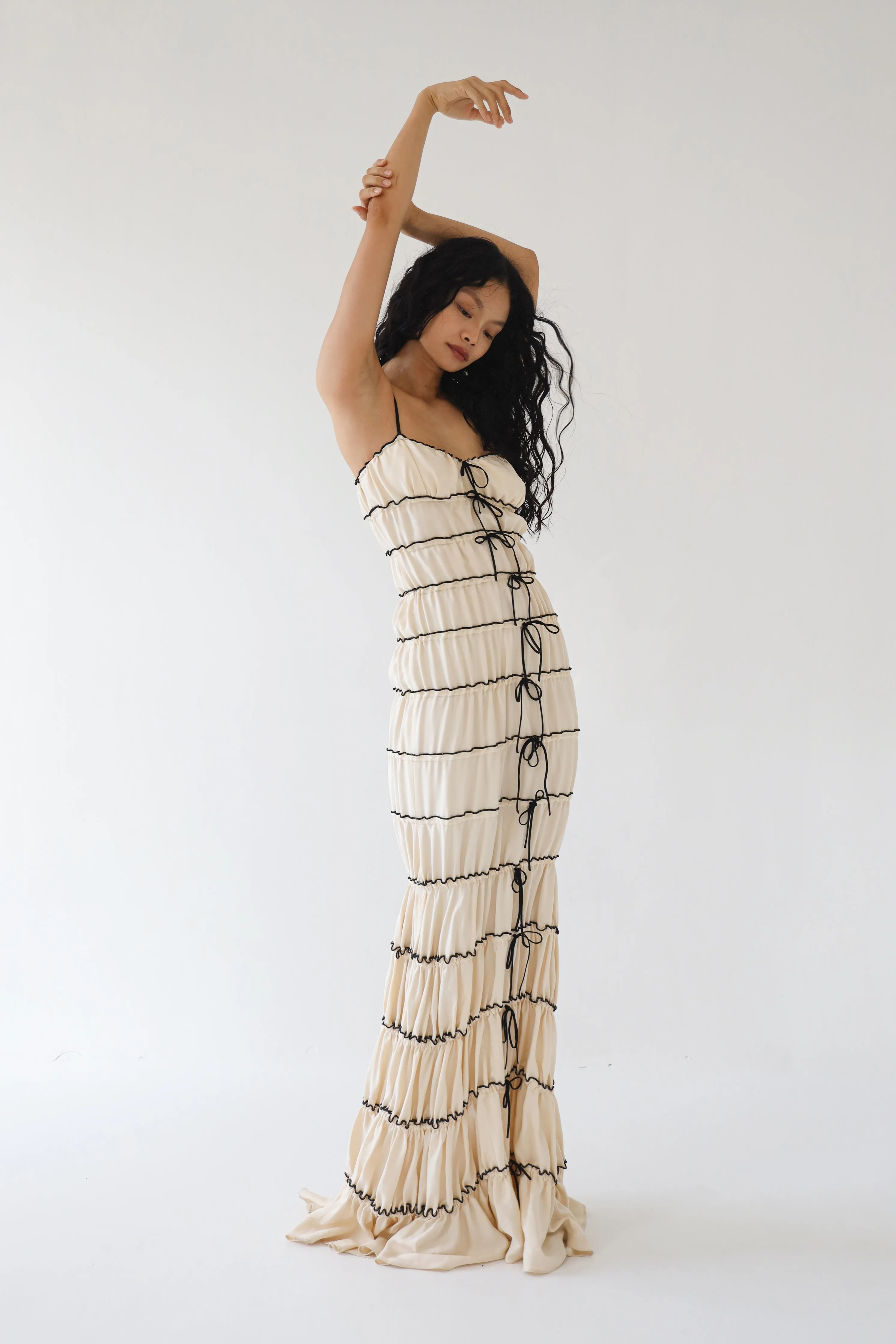 Ruffle Tunnel Gown Shell