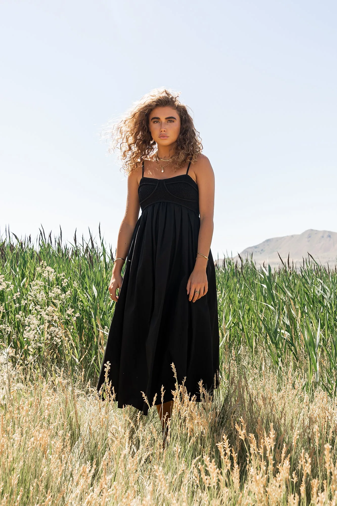 Sabine Midi Dress in Black - FINAL SALE