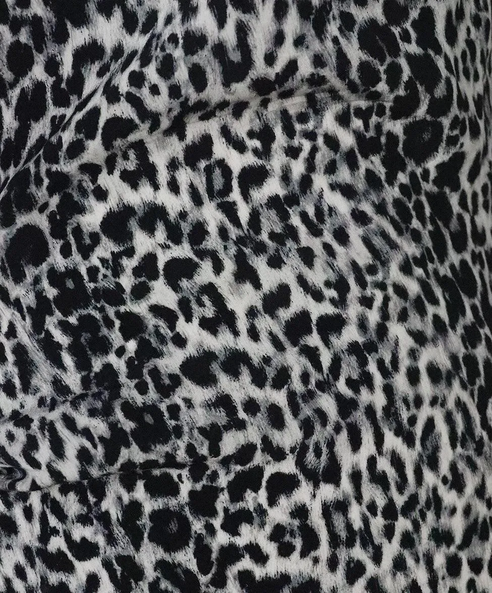 Saint Laurent Black & Grey Print Silk Dress sz 6