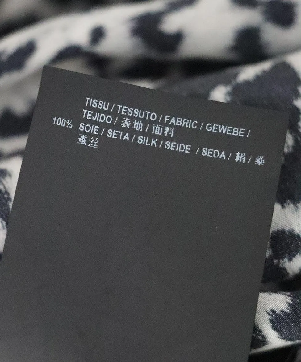 Saint Laurent Black & Grey Print Silk Dress sz 6