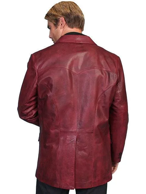 Scully Men's Burgundy Leather Blazer Sport Coat 501 179