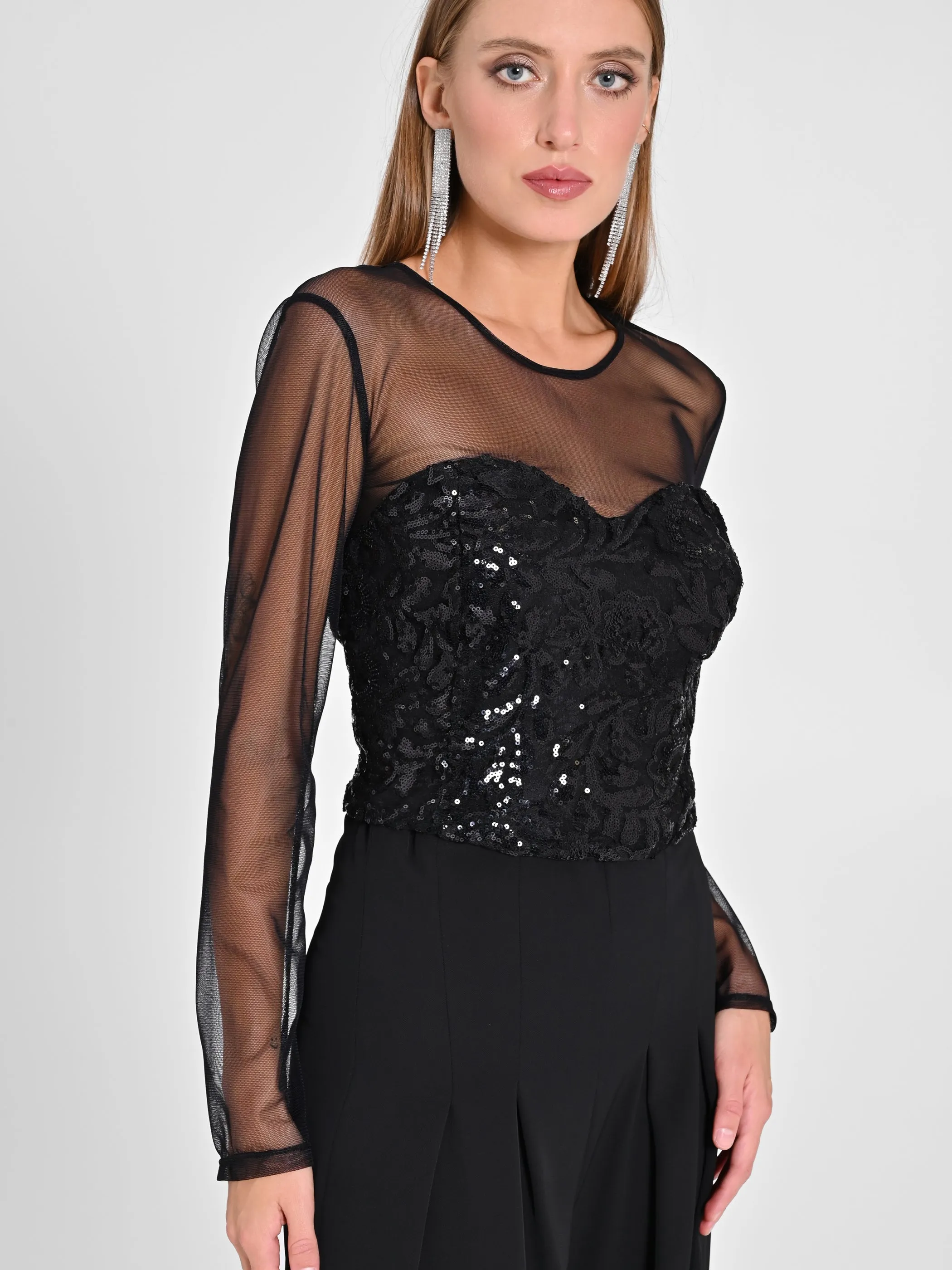 Sequined Bustier Top