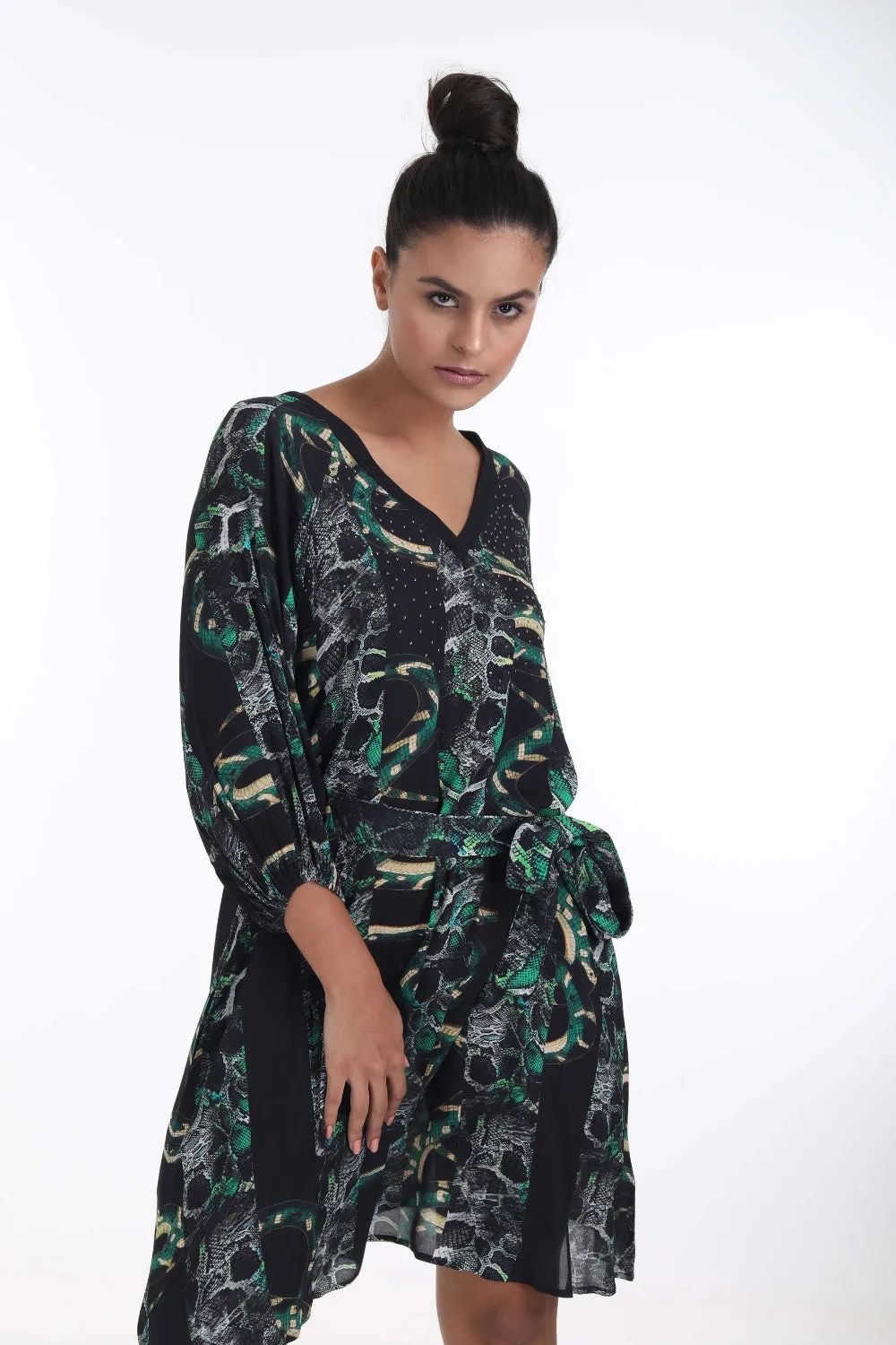 SERAPHIN - MIDI DRESS SLIT SLEEVE