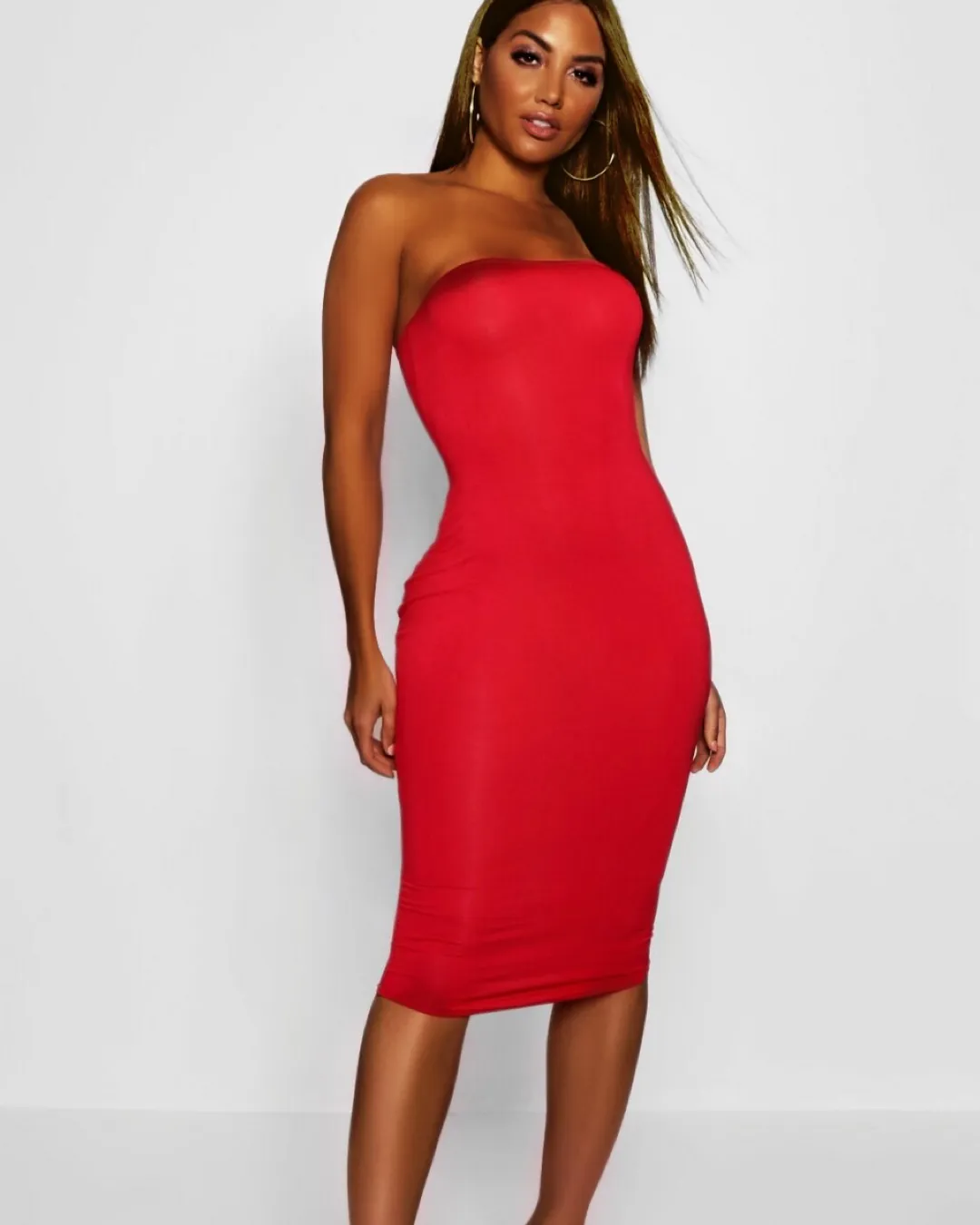 Share the Love Strapless Red  Dress