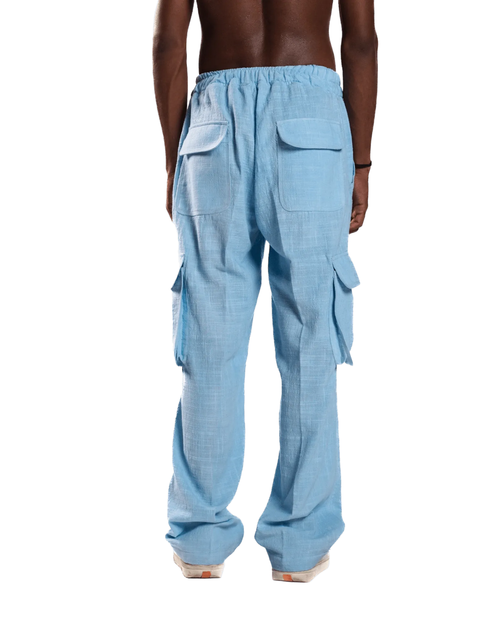 SKY BLUE KHADDAR CARGO PANTS