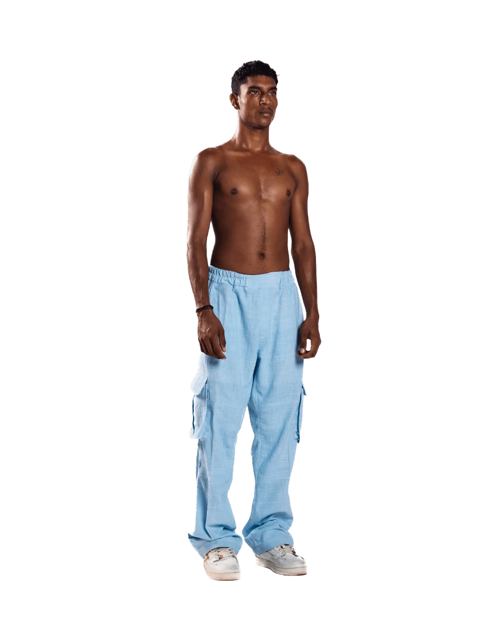 SKY BLUE KHADDAR CARGO PANTS