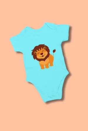 Sky Blue Romper Bodysuit - Lion