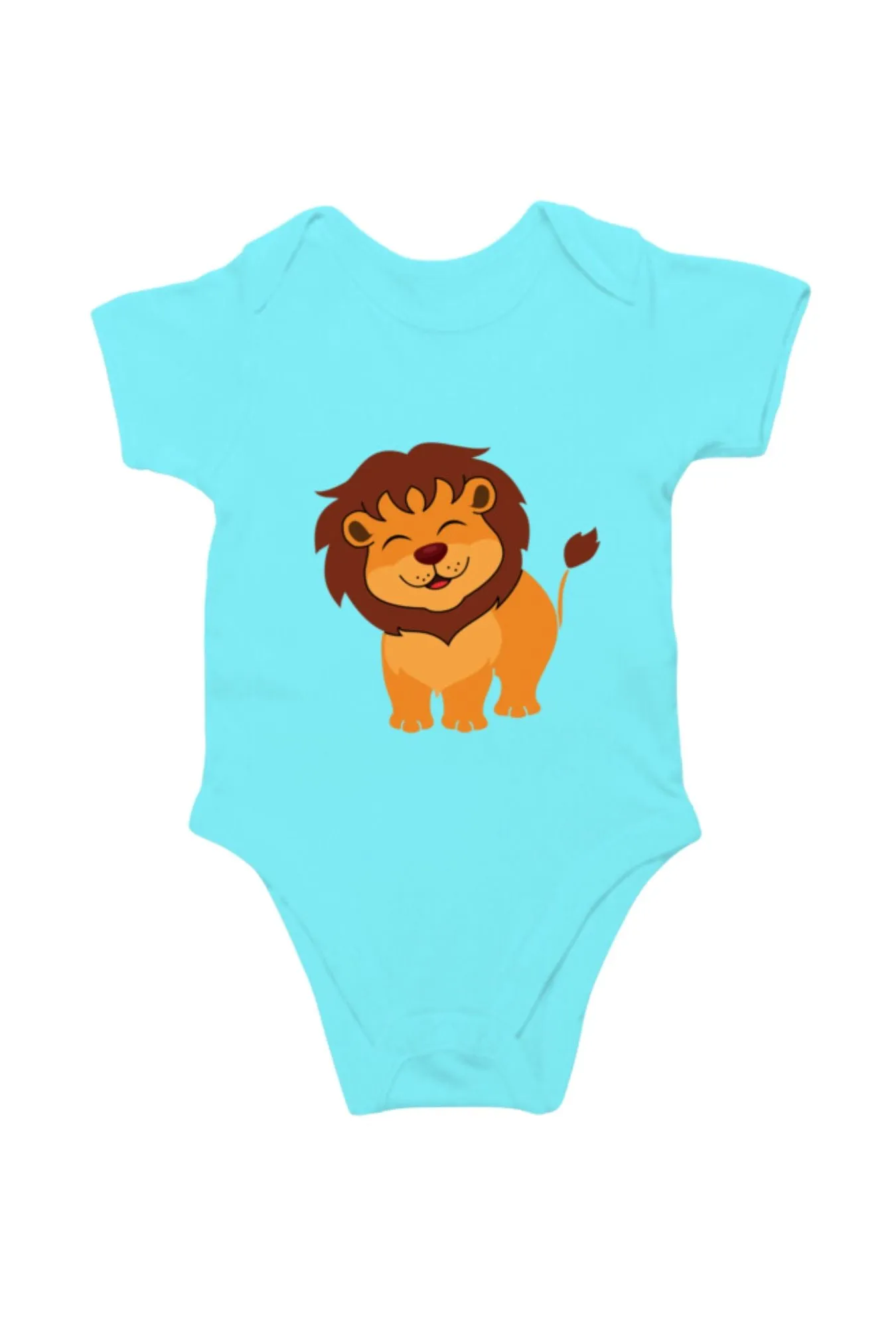 Sky Blue Romper Bodysuit - Lion