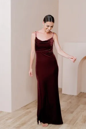 Skye Velvet Dress | Ready To Ship | Burgundy