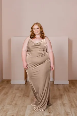 Skye Velvet Dress | Ready To Ship | Champagne