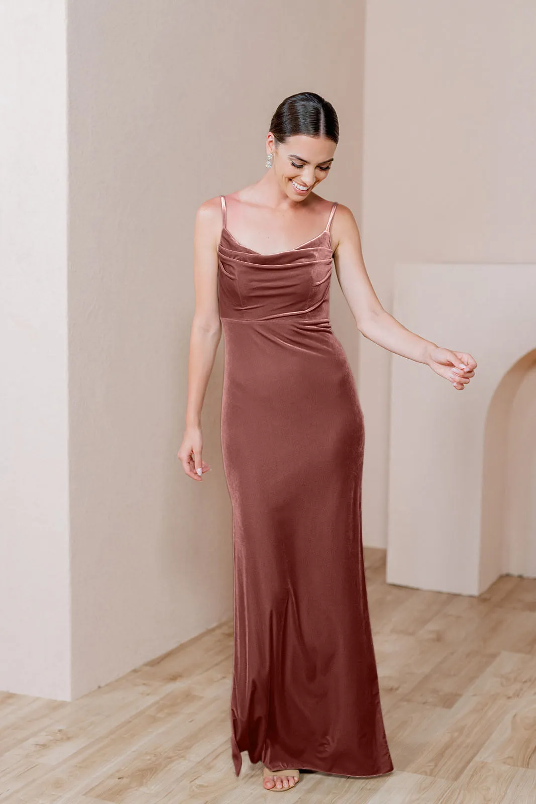 Skye Velvet Dress | Ready To Ship | Dusty Rose
