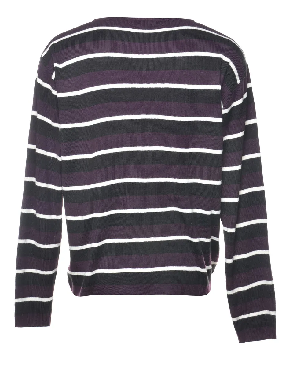 Striped Longsleeve Jumper - L