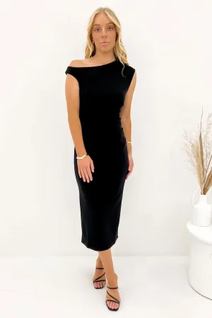 Sylvie Midi Dress Black Sylvie Midi Dress Black