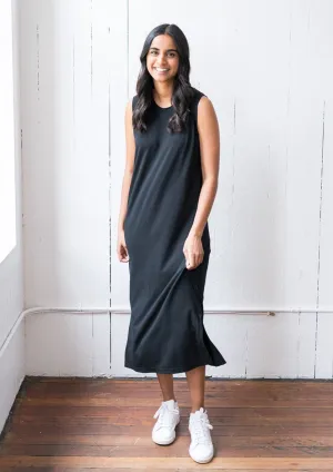 The Midi Tank Dress in Black